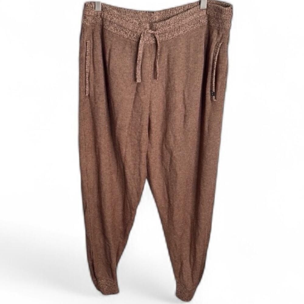 Tommy John Women’s Brown Heavyweight Marled Knit Joggers W1602 Plus Size 2XL